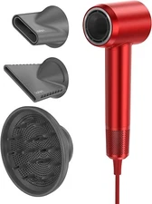 Laifen Hair Dryer with Magnetic Nozzle, Styling Concentrator & Diffuser (Red)
