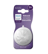 Philips Avent Natural Baby bottle Nipple 0m Flow 1 (2 Nipples in 1 pack)