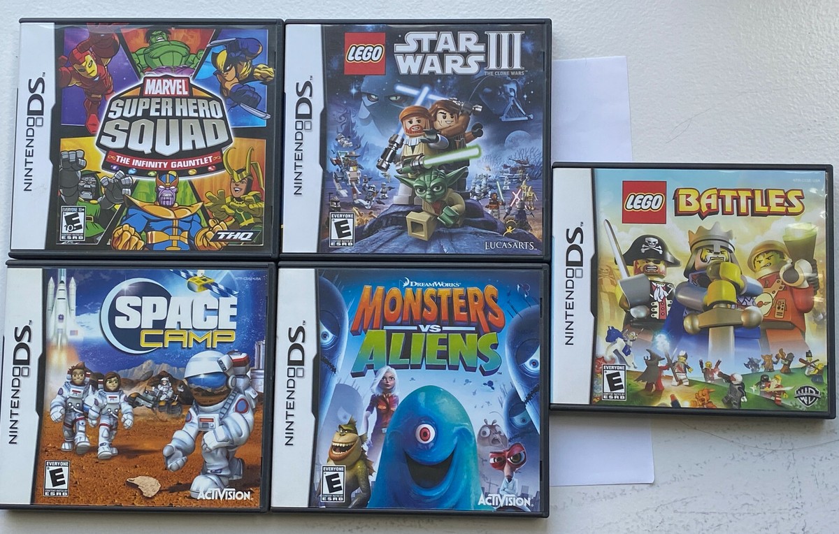 Set of 5 Assorted Nintendo DS Games Lego Battles Monsters Star