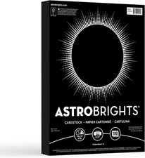 Astrobrights Color Cardstock, 65 Lb Cover Weight, 8.5 X 11, Eclipse Black, 100/P