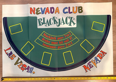Nevada Club Las Vegas NV Blackjack & Craps Casino Table Layout Felt Mat 1966