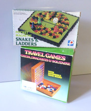 2 vintage collectible travel classic games - Snakes & Ladders & Travel Chess