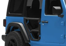 Body Armor 4x4 Rear Tube Doors; Textured Black (18-26 Jeep Wrangler JL 4-Door)