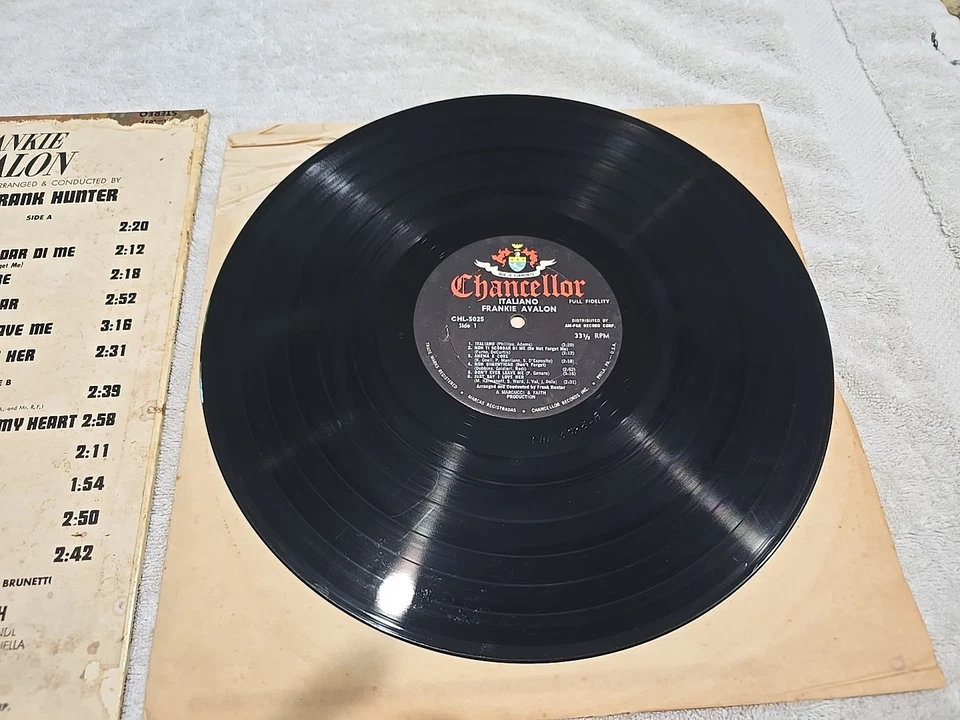 Frankie Avalon "ITALIANO" Original 1962 Chancellor CHL-5025 Stereo EX VG+ Foto 4 de 4