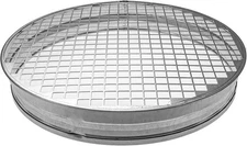 12" Inch (net 3/8" x 3/8" Inch) Duct End Cap with Steel Mesh - Round Galvaniz...