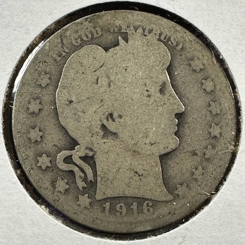 1916-D 25C Barber Quarter, Contains 0.1808oz of SILVER (87479)