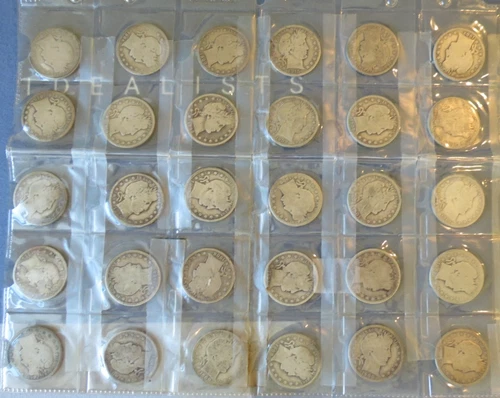 BARBER HALF DOLLAR 1899-1915 50C COINS 30 PIECE LOT O D S