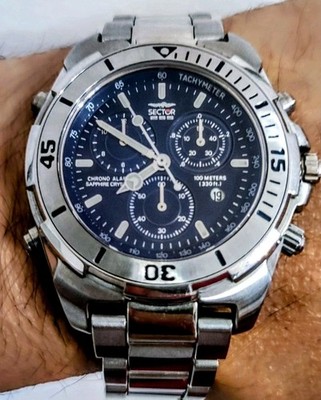  Sector 255 Chrono Sapphire Vintage Alarm Wecker Miyota 3S10 3510 Uhr