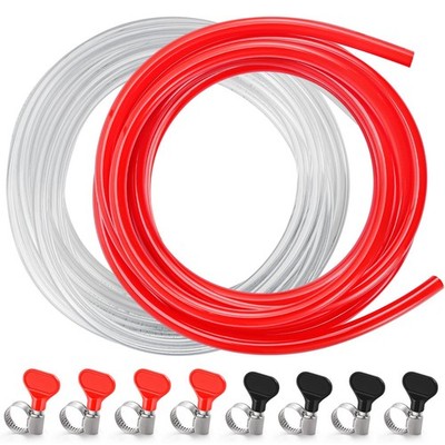 10FT Kegerator Beer Co2 Gas Dual Lines Kit, 3/16'' Keg Beer Lines Tubing & 5/1...