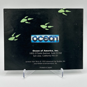 Jurassic Park NES (Nintendo) - Instruction Booklet Manual Only