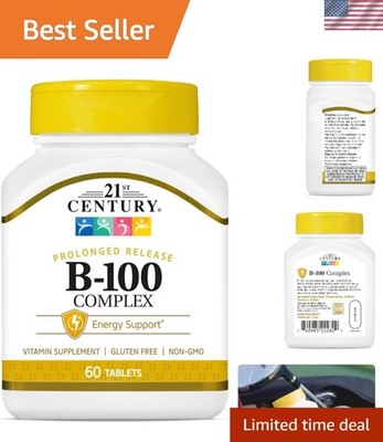 B 100 Complex Prolonged Release Caplets - 60 Count for Energy & Nerve Health