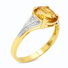 GENUINE 2.18 Cts YELLOW TOPAZ & DIAMOND RING 10K Solid GOLD - Free Certificate — photo 1