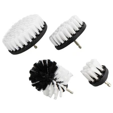 ABN 1/4in Drive Drill Cleaning Brush Attachment Set - 4 Piece White Soft Bristle