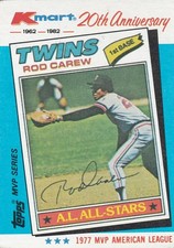 1982 Topps Baseball KMart Minnesota Twins Rod Carew Trading Card