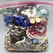 7.8 Lbs Bulk Junk Jewelry Lot Crafts Broken Wearable Recycle Costume Repair