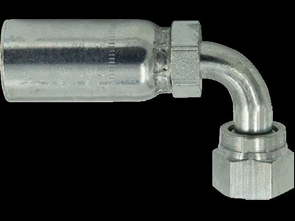 1/2" Hose x 1/2" JIC 37° Female 90° Hydraulic Hose End Elbow Crimp Fitting | FJX - Image 2 of 2