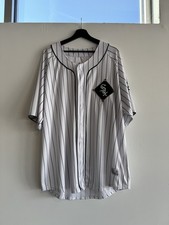 Size 2XL - Dynasty Chicago White Sox MLB Baseball Jersey White Black Pinstripe