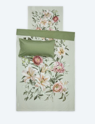 3tlg HSE Armin Morbach Premium Baumwoll Satin  W Bettwäsche F 135x200cm grün NEU