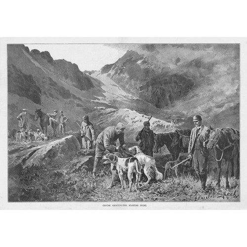 GROUSE SHOOTING The Starting Point by Lancelot Speed - Antique Print 1894