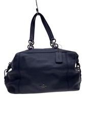 COACH Shoulder Bag, Leather, Navy, Plain, F59325