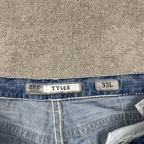 Pantalones de mezclilla BKE con hebilla Tyler pierna ancha recta para hombre 33L 33x33 azul claro - Imagen 3 de 10