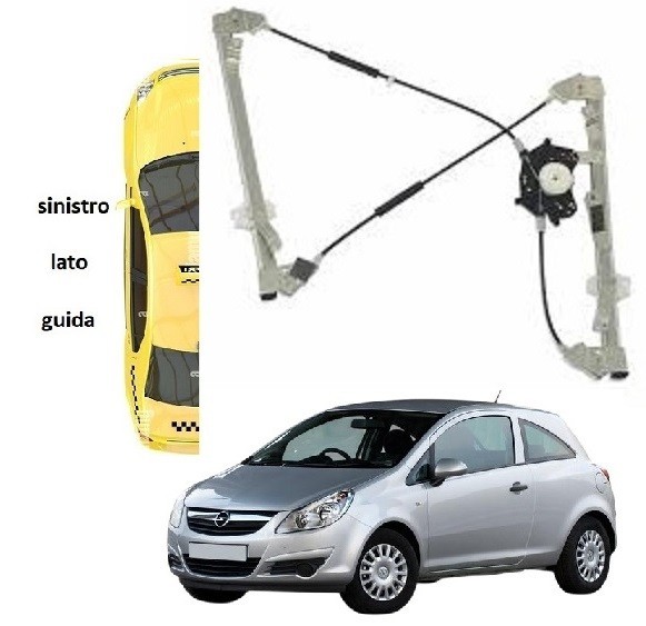 ALZAVETRO ALZACRISTALLO ANTERIORE SX MECCANISMO OPEL CORSA 2006-2014 MOD 3 PORTE