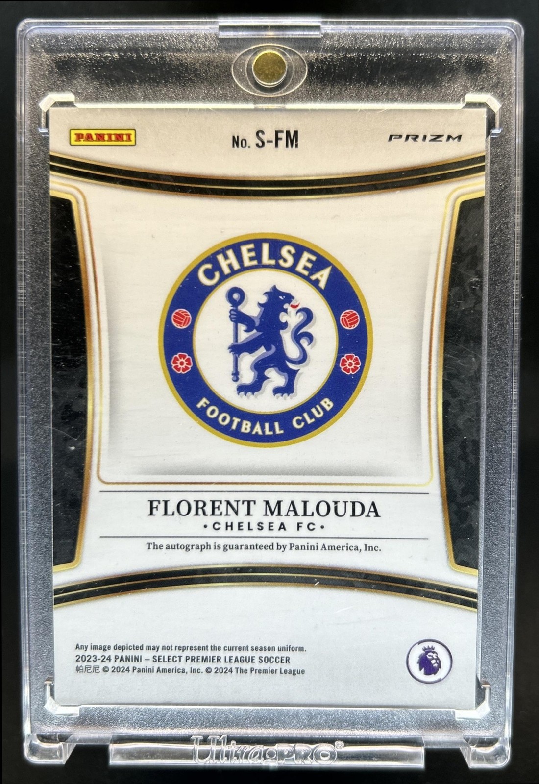2023-24 Panini Select Premier League Florent Malouda Signatures Auto #S-FM view 2