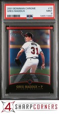2001 BOWMAN CHROME #13 GREG MADDUX BRAVES HOF POP 4 PSA 9