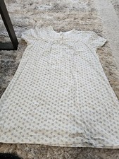 Vtg Fundamentals Blue Floral Nightgown MED Short Sleev Cottagecore Size XL