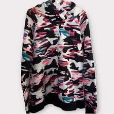 Under Armour Girls Rival Fleece Print Hoodie Large 14-16 Pink Camo