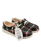 Hey Dude Wendy Confetti Plaid Cozy Shoes Womens Sz 8 Red/Green Slip On Loafers