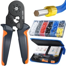 Ferrule Crimping Tool Kit with 1900PCS Wire Connectors, Hexagonal AWG23-10 Sa...