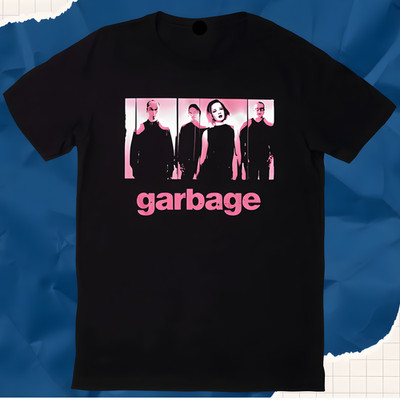 GARBAGE BLACK MEN WOMEN UNISEX ROUND NECK SHORT SLEEVE T-Shirt S1