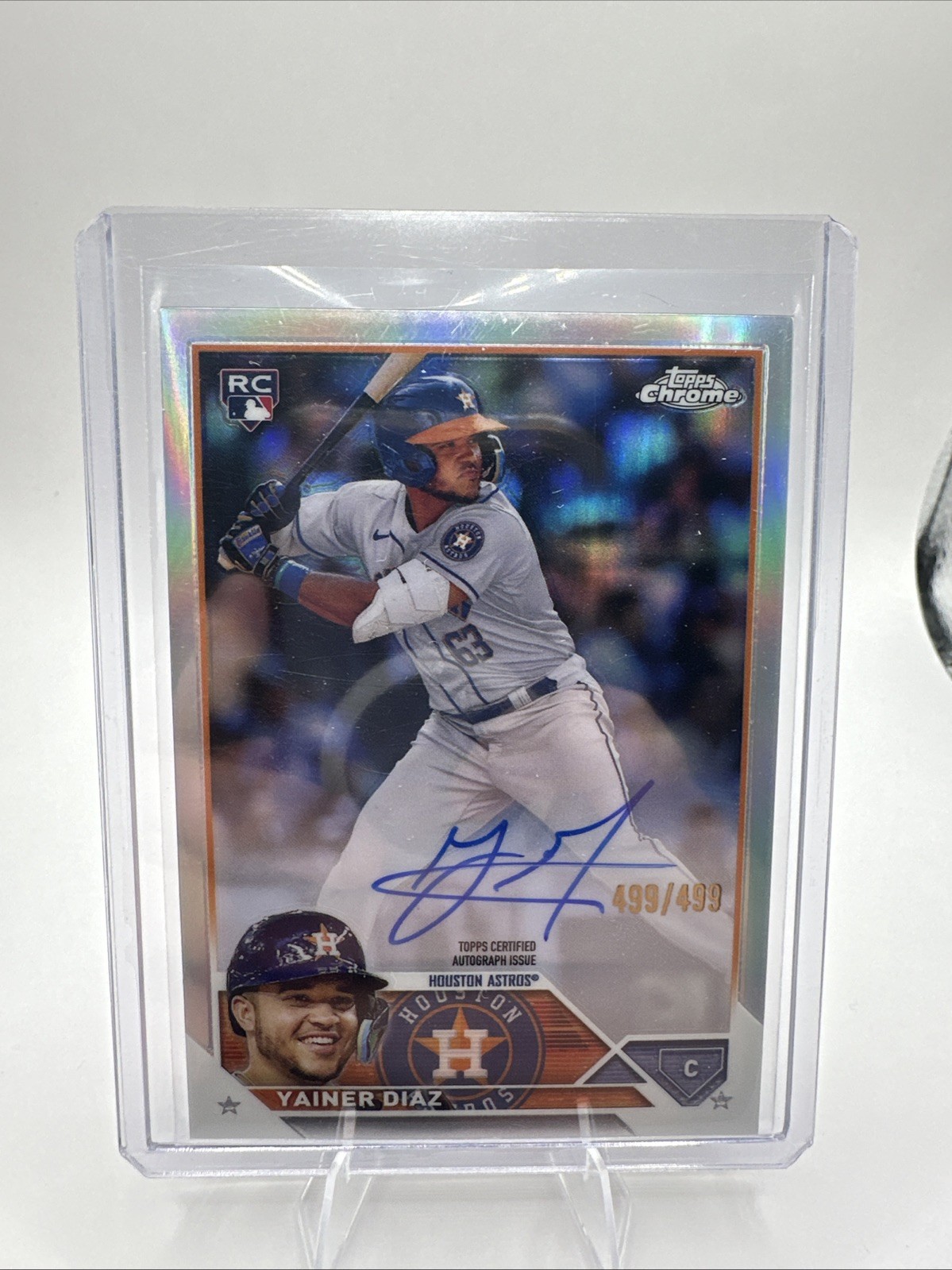 2023 Topps Chrome Yainer Diaz Refractor Rookie Auto /499 #RA-YD Astros