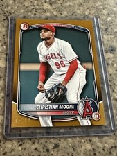 Christian Moore 2025 Bowman Gold Parallel 03/50 #BP-107 Prospect LA Angels-MLB