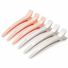 Extended Sectioning Hair Clips W/Built-In Silicone Band, 4.8" No-Crease Non-Slip