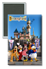 Disneyland Castle Mickey Minnie Donald Goofy Pluto 2" x 3"  Refrigerator Magnet