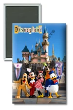 Disneyland Castle Mickey Minnie Donald Goofy Pluto 2" x 3"  Refrigerator Magnet