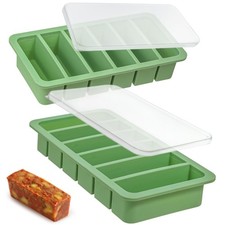 2 Set Silicone Freezer Trays with Lids 1/2 Cup Soup Molds Microwave Safe
