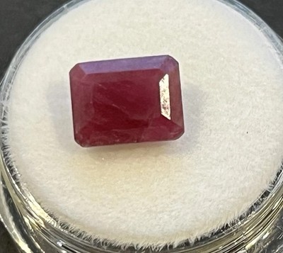 Natural Ruby 2.45 Carat Rectangular Step Cut Red Gemstone Gemologist Verified