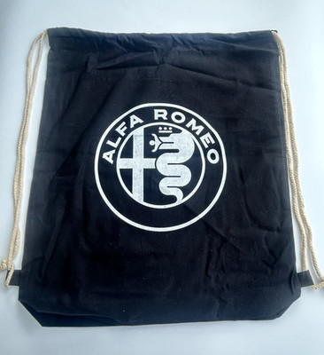 Alfa Romeo orig Sportbeutel Tasche schwarz neu Turnbeutel Bag Rucksack Baumwolle