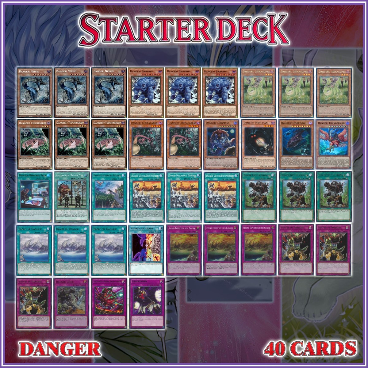 DANGER STARTER DECK 40 | Nessie Bigfoot Mothman Tsuchinoko Chupacabra YuGiOh