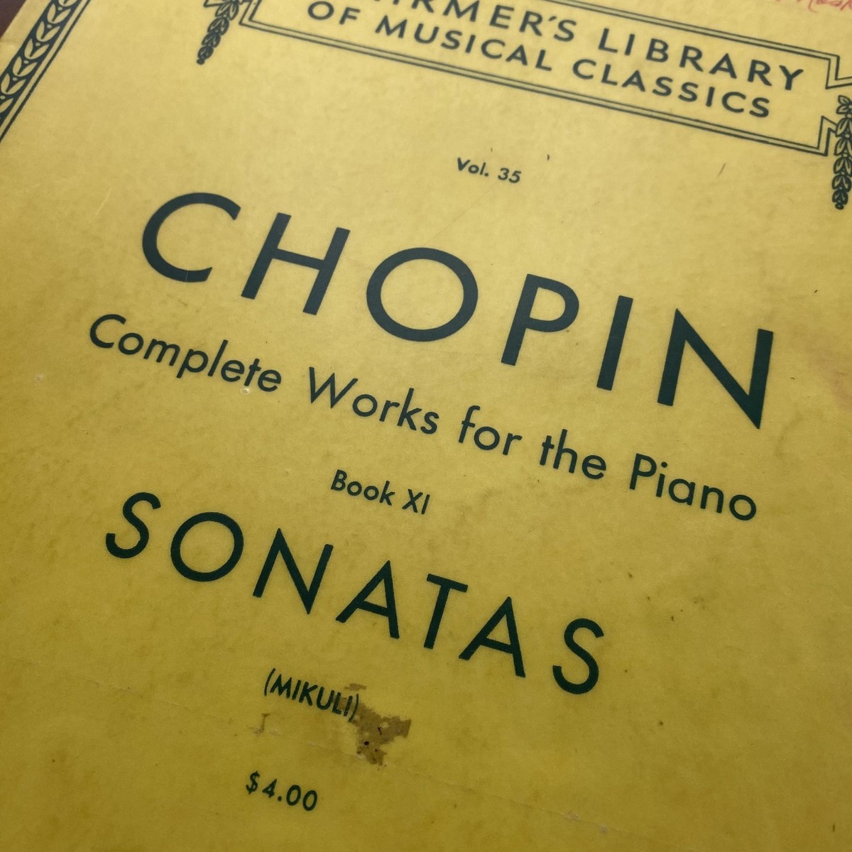 Vintage G Schirmer Chopin Complete Works Piano Sonatas Book XI