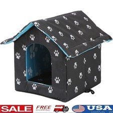Durable Outdoor Heated Cat Shelter Waterproof Foldable Pet House Winter Use