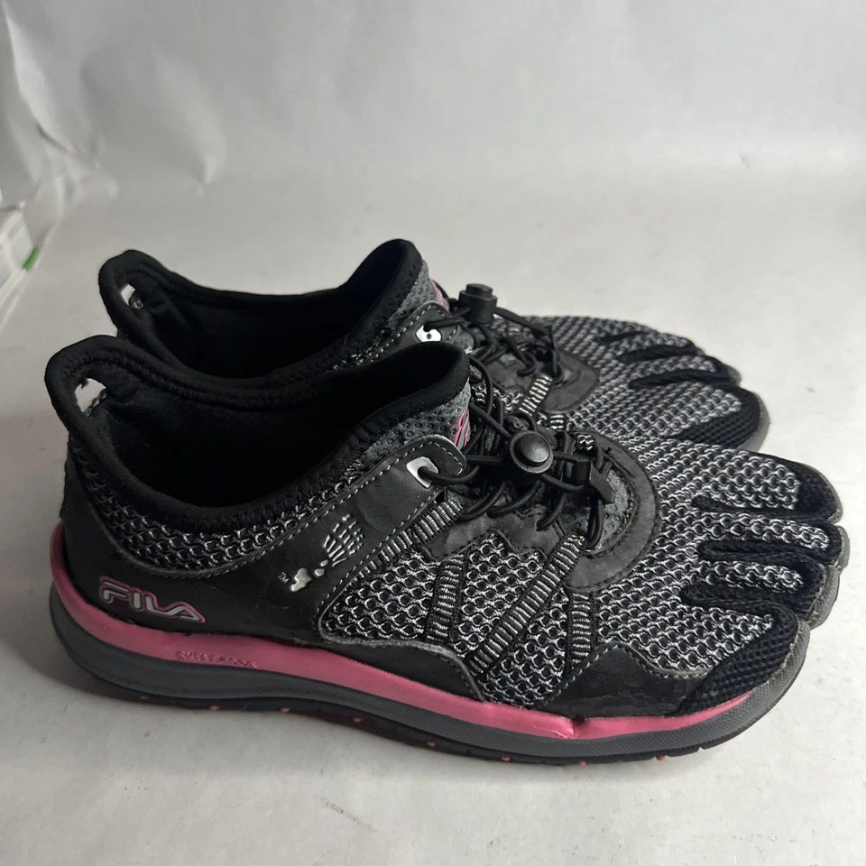 Fila Skeletoes Womens Barefoot Shoes Sz 9 Gray Pink Hiking Running Beach Black - Image 2 of 4