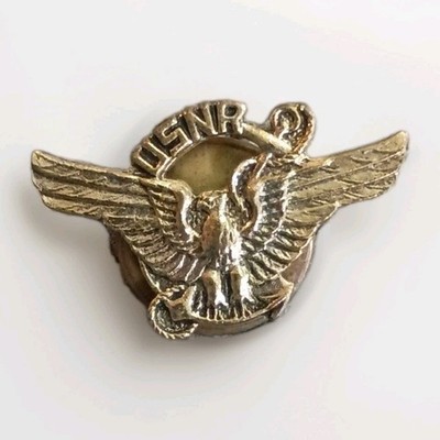 Vintage USNR United States Naval Reserve Navy Eagle Anchor Lapel Pin Pinback 