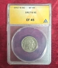 1917-S 5c. Buffalo Nickel ANACS EF-45