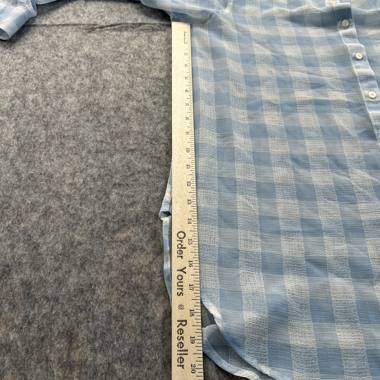 Calvin Klein Women's Sz L Sheer Pink Blue Checker Long Sleeve Blouse Lot of 2 thumbnail 7