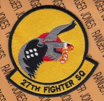 USAF Air Force 27th Fighter Squadron FS FIGHTIN' EAGLES ~4'' patch c/e A