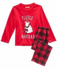 Family PJs Kids Fleece Navidad Pajama Set Red 8